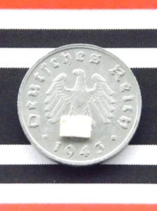 GERMAN Coin 1943 G 1 REICHSPFENNIG Zinc SWASTIKA 3RD REICH WW2 +RARE Pfennig Rpf - Picture 1 of 4