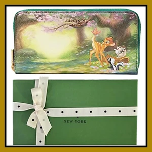 Portafoglio Continentale Disney X Kate Spade Bambi Zip Around nuovo con scatola e avvolto - Foto 1 di 6