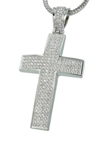 Colgante de 3x2 pulgadas de cruz tono astilla para hombre - Imagen 1 de 1