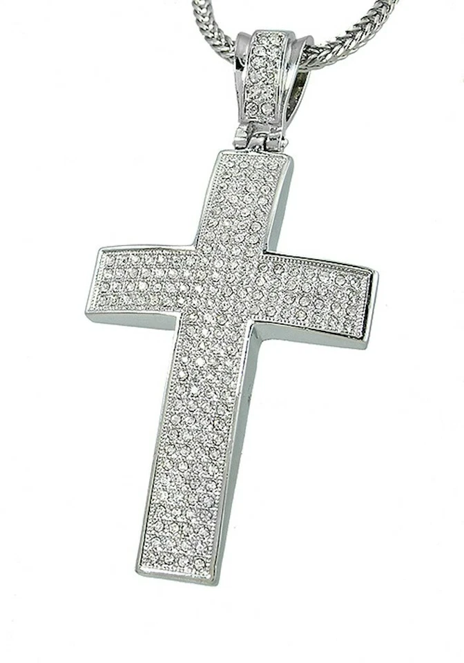 Colgante Cruz Hombre Tono Astilla 3x2 Pulgadas Foto 1 de 1