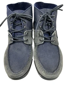 Sebago Docksides Mens Boat Shoe Boot Two Tone Gray And Blue.Size 11M - Picture 1 of 15