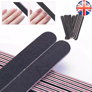 VDL Black Nail File Set Double Sided Emery Board-Nail Buffer Files Kit - Picture 1 of 8