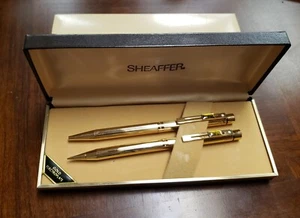 VR SHAEFFER'S WHITE DOT Gold EP Ballpoint PEN & PENCIL SET NIB - Picture 1 of 9