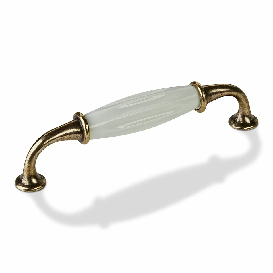 Porzellangriff MÃ¶belgriff Porzellan WeiÃ-messing antik