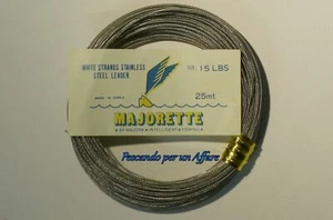 MAJORA MAJORETTE white strands stainless steel leader,length 25mt,made in Korea - Imagen 1 de 1