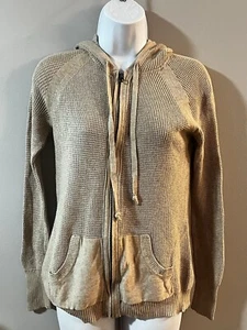 Sonoma Womens Hooded Sweatshirt Sz S Oatmeal Lightweight Zip - Picture 1 of 14