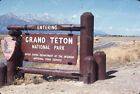 Sl65 Original Slide 1968 " Entering " Grand Teton National Park 813A