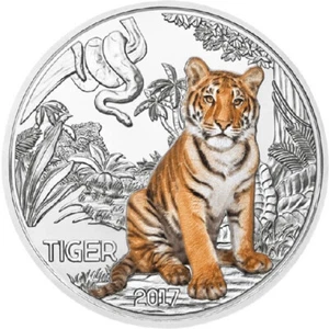 AUSTRIA 3 EURO 2017 "TIGER" GLOW IN THE DARK UNC - Picture 1 of 3