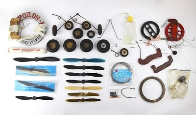 Soviet Airplane model  ussr components screws propellers wheels and other - Image 1 of 4