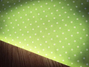 194. Shabby White Spots on Light Green 100% Cotton Fabric. Price per 1/2 metre - Picture 1 of 1