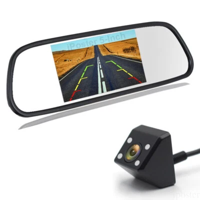 5'' Screen Car Rear View Mirror Monitor Backup Camera Night Vision Parking 12v - Image 1 of 4