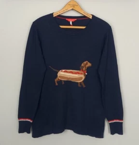 JOULES DAMEN MIRANDA STRICKPULLOVER INTARSIEN RUNDHALSAUSSCHNITT MARINEBLAU HOT DOG PULLOVER - Bild 1 von 5
