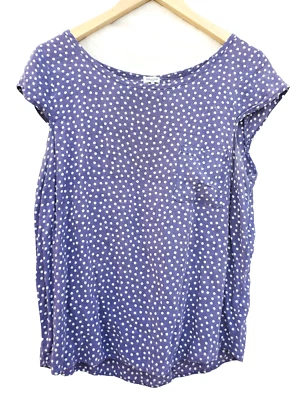 Splendid Purple White Polka Dot Womens Top Size Large Casual Everyday Wear  - Image 1 of 4