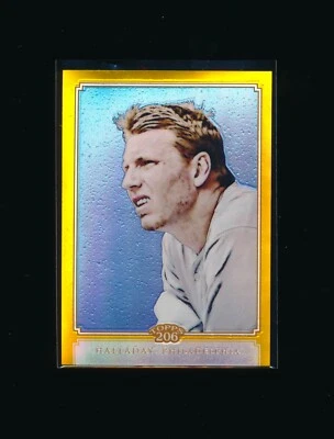 2010 Topps Chrome TC25 Roy Halladay T206 Gold Refractor /50, Nice - Image 1 of 2