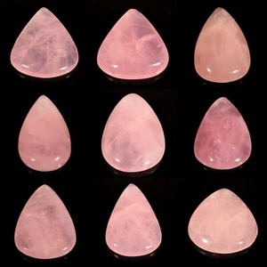 GORGEOUS NATURAL TRANSLUCENT PINK ROSE QUARTZ PEAR CABOCHON GEMSTONE CB- - Picture 1 of 10