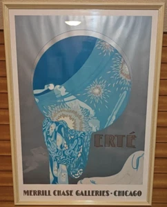 Erte Vintage Poster Merrill Chase Galleries 1980s Exhibition Blue Version Rare - Picture 1 of 11