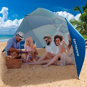 Beach Shelter Umbrella premiere UPF 50+ Umbrella Shelter for Sun and Rain Pro... - Picture 1 of 12