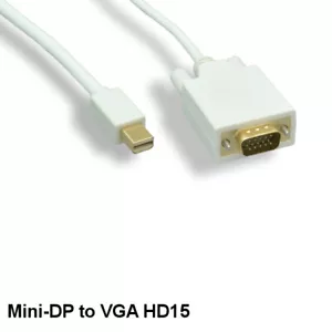 10' Mini DisplayPort 1.2 to VGA Cable Male/Male 32AWG GoldPlated Connector PC TV - Picture 1 of 1