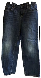 OLD NAVY Boy's Size 10 Husky Blue Jeans Adjustable Waist Straight Leg Dark Wash - Picture 1 of 6