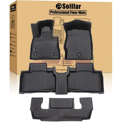 3D Front & Rear TPE Floor Mats Liners For 2020-2025 Ford Explorer 6-Passenger - Image 1 of 4