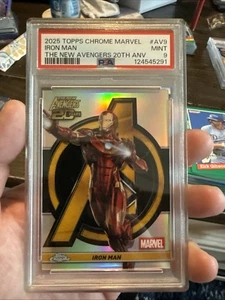2025 Topps Chrome Marvel Iron Man The New Avengers 20th Anv PSA 9 - Picture 1 of 2