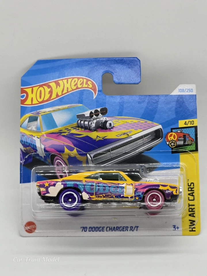 '70 Dodge Charger R-T - HW Art Cars 4/10 HOT WHEELS 1:64 1/64 - Immagine 1 di 1