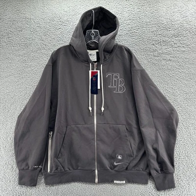 Tampa Bay Rays Hoodie Mens XL Gray Nike Standard Issue Full Zip Travel Jacket - Image 1 of 4
