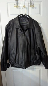 Croft Barrow Jacket Mens XXL Black Full Zip Insulated Leather Lined Quilted - Picture 1 of 8