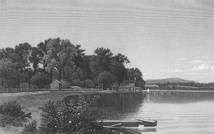 HUDSON RIVER MOODNA CREEK FARM HOUSE BOATS ~ 1874 Landscape Art Print Engraving - Picture 1 of 1