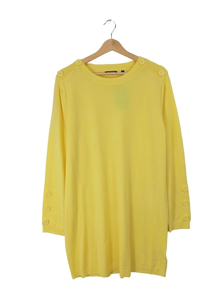 BLUE SEVEN Strickkleid Damen Kleid Gr. DE 48 blassgelb Casual-Look - Bild 1 von 4