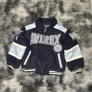 VINTAGE AVIREX Bomber USA Wool Jacket New York Kids 5 - Picture 1 of 5