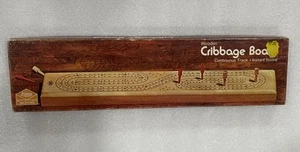 Vintage Wooden Cribbage Board Complete E.S. Lowe 1974 Milton Bradley Manual Read - Picture 1 of 11
