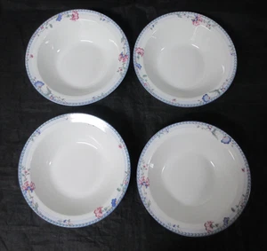 Oneida Select Collection Blue Lattice Soup Cereal Bowls 7" Set of 4 - Picture 1 of 5