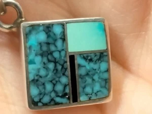 RT Knifewing Sterling Silver Pendant Spiderweb Turquoise w/Navajo Pearls - Picture 1 of 10