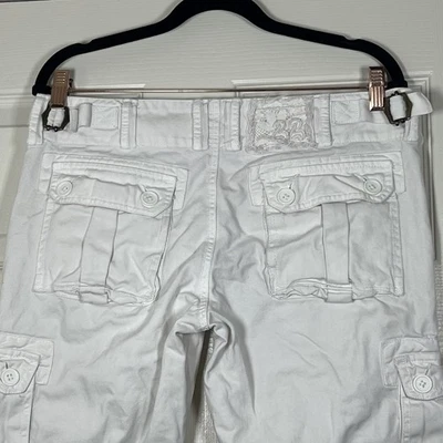 Twill Twenty Two Women’s White Straight Leg Cargo Pants Mid Rise Adjustable Sz29 - Image 1 of 4