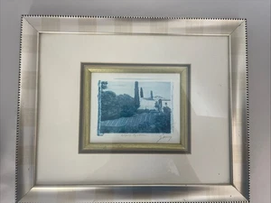 Burgund Region Frankreich signiert Kunstdruck gerahmt 13x15 Landschaft Architektur  - Bild 1 von 6