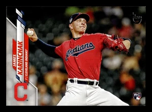 Topps Serie 2 2020 stock vintage James Karinchak #380 Indians RC, 42/99 - Imagen 1 de 2