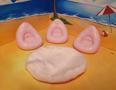 Mini Brands Pink Bean Bag Chair Set With Rug - Image 1 of 4