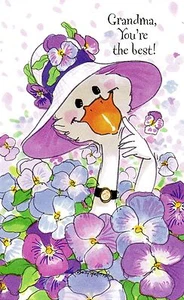 Tarjeta de felicitación del Día de la Madre de Suzy's Zoo - Rara - Abuela Gussie en Pensamientos - Imagen 1 de 5