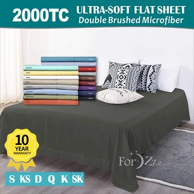 2000TC Utra Soft Top Flat Sheet Single/K single/Double/Queen/King/SK sheet Bed - image 1 of 4
