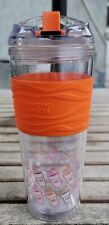 Dunkin Donuts Acrylic Tumble Travel Mug Reusable 2014 Grip Sipper NEW STRAW!