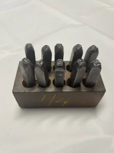Juego de estampillas de números de acero troquelados de calidad de 1/4" - Y114 - Imagen 1 de 5
