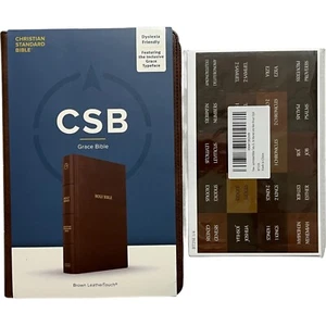 Holman Grace Bible Christian Standard Brown Leathertouch w/ Laminated Tabs - Picture 1 of 11