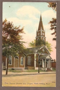 ALTE POSTKARTE UNBENUTZT ERSTE BAPTISTENKIRCHE PERTH AMBOY NEW JERSEY - Bild 1 von 1