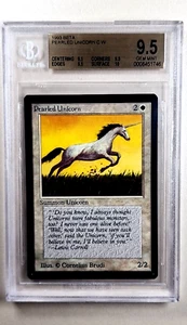 1993 MtG Magic the Gathering Beta Pearled Unicorn BGS 9.5 Gem Mint POP 38 - Picture 1 of 4