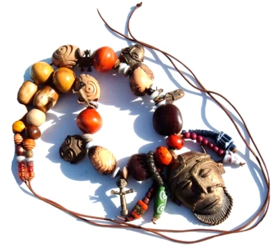 Cinturón De Colección Boho Funky Pesado Tribal Latón Declaración Arte de Medios Mixtos para Usar Foto 1 de 4