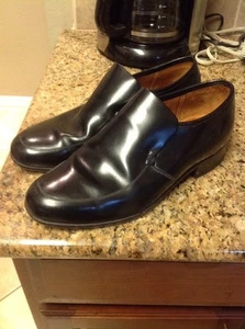 HITCHCOCK SHOES MADE IN ENGLAND BLACK SLIP-ONS SIZE 8 - Picture 1 of 12