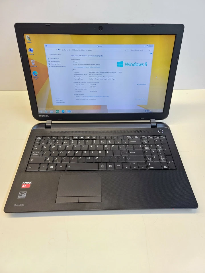 Toshiba Satellite C50D 15.6" AMD A4-6210 + 4GB + 500GB Windows 8.1 TESTED - Image 1 of 4