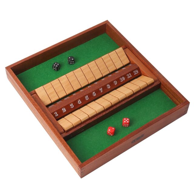 Hey Play 80-HCH-SHUT2 Shut The Box Game-Classic 9 Number Wooden Set with  Dice Included-Old Fashioned