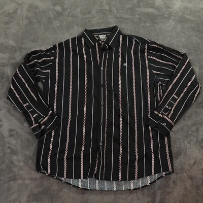 South Pole Shirt Mens Extra Large Black Red Geometric Chain Striped Hip Hop - Image 1 of 4